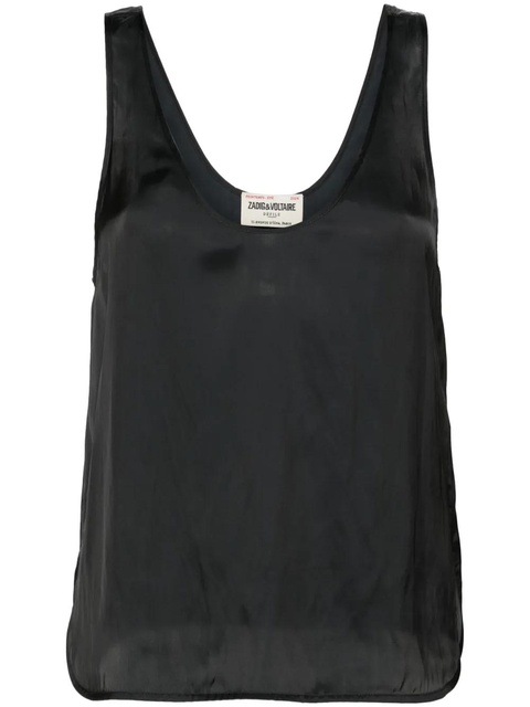 Zadig&Voltaire Carys satin-finish tank top - Black - zdjęcie produktu nr 1