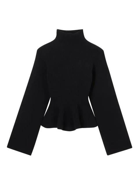 Róhe ribbed high-neck sweater - Black - zdjęcie produktu nr 1