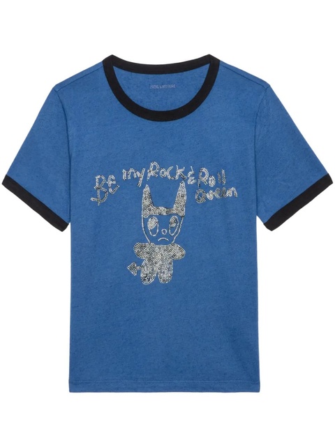 Zadig&Voltaire crystal-embellished T-shirt - Blue - zdjęcie produktu nr 1