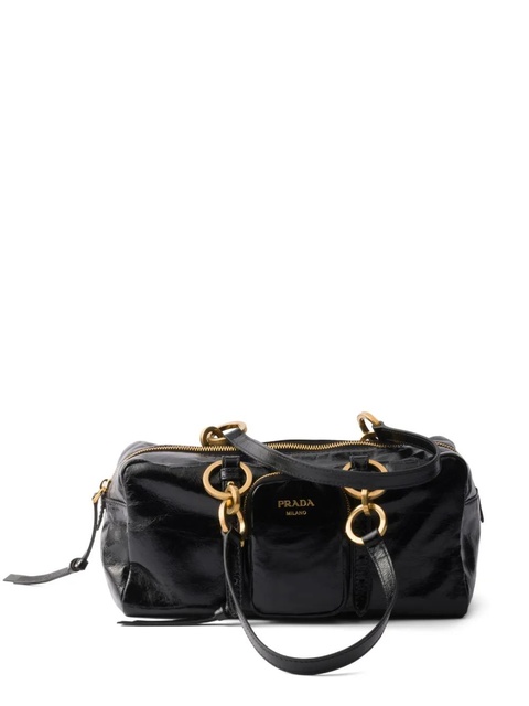 Prada medium leather tote bag - Black - zdjęcie produktu nr 1
