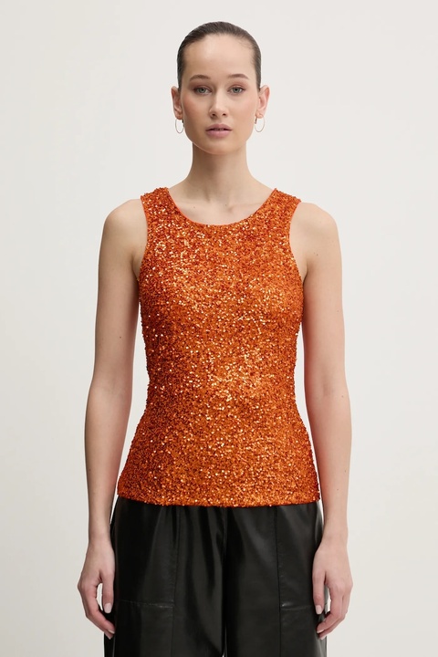 Never Fully Dressed top Rust Sequin kolor pomarańczowy NFDTO1615 - zdjęcie produktu nr 1
