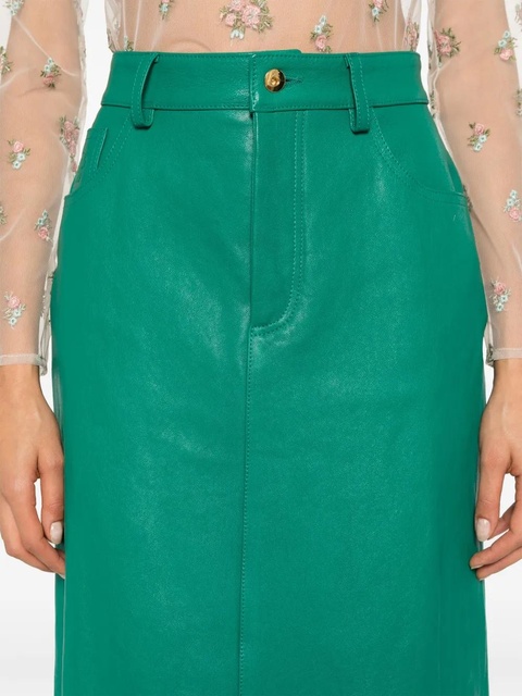 Blumarine debossed-logo midi skirt - Green - zdjęcie produktu nr 2