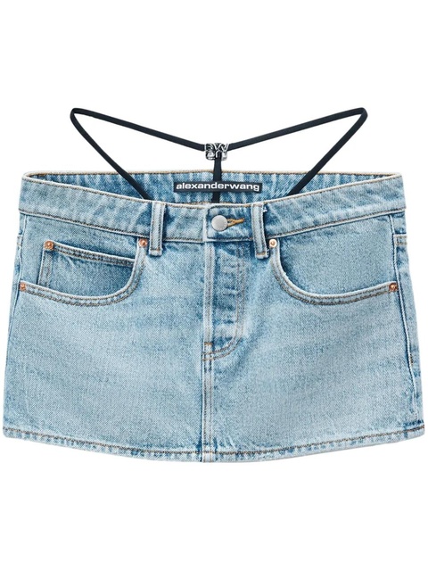 Alexander Wang strap-detail low-rise denim skirt - Blue - zdjęcie produktu nr 1