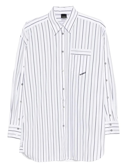 PINKO striped-pattern pocket shirt - White - zdjęcie produktu nr 1