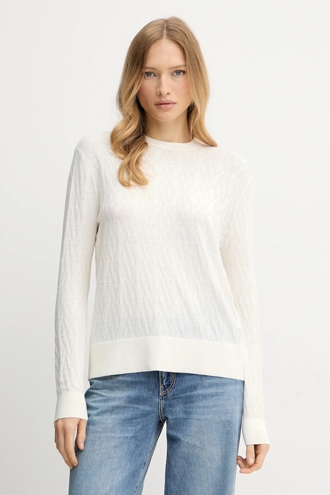 Armani Exchange sweter damski kolor beżowy lekki XW001317 AF16619 - zdjęcie produktu nr 1