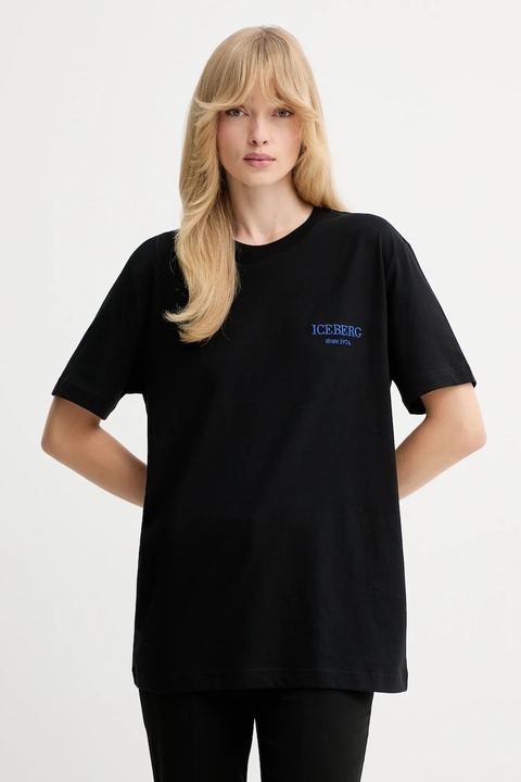 Iceberg t-shirt bawełniany damski kolor czarny - zdjęcie produktu nr 1