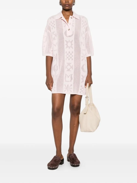 Nanushka polo-neck patterned shirt dress - Pink - zdjęcie produktu nr 2