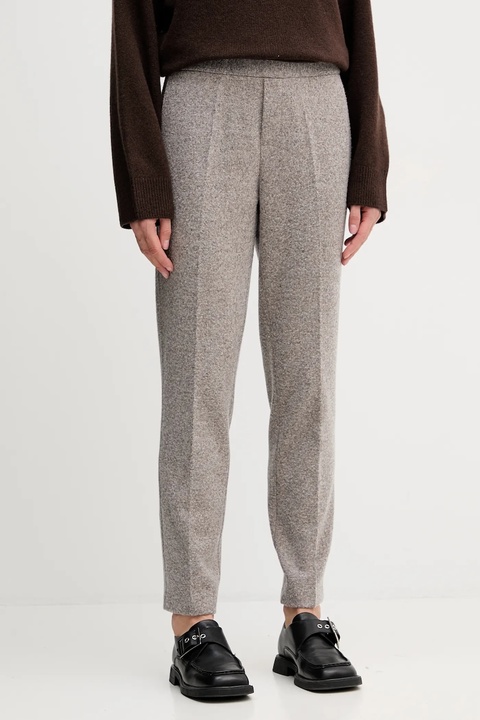 Marc O'Polo spodnie damskie kolor beżowy proste high waist 511304419051 - zdjęcie produktu nr 1