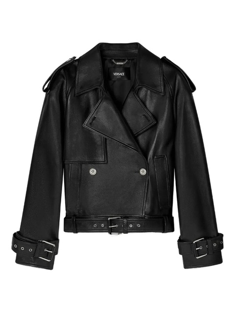 Versace belted leather jacket - Black - zdjęcie produktu nr 1