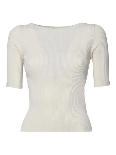 Weekend Max Mara rib-knit T-shirt - White - zdjęcie produktu nr 1