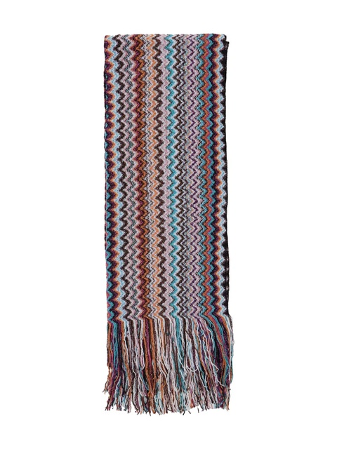 Missoni zigzag-pattern fringed scarf - Red - zdjęcie produktu nr 1
