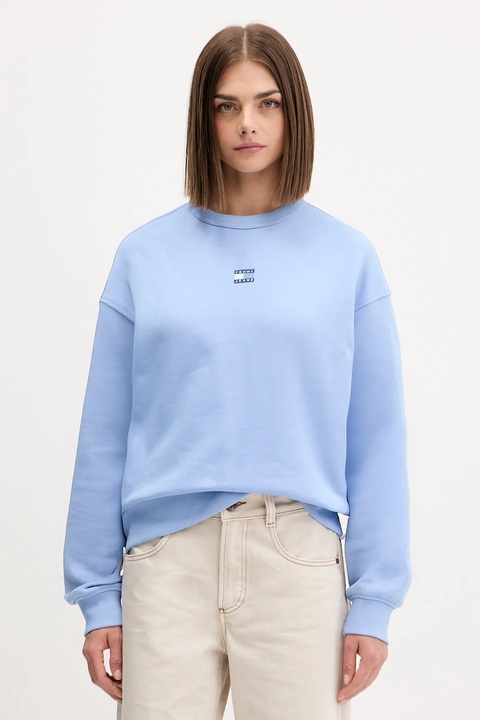 Tommy Jeans bluza bawełniana damska kolor czarny z aplikacją DW0DW17325 - zdjęcie produktu nr 1