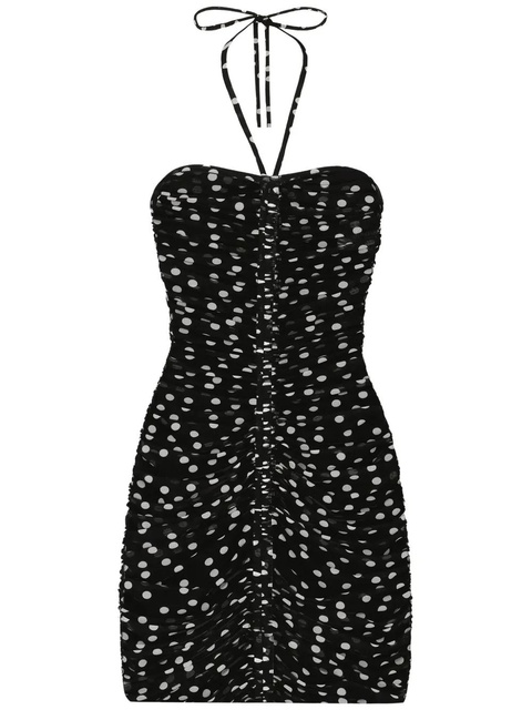 Dolce & Gabbana polka-dot draped tulle dress - Black - zdjęcie produktu nr 1