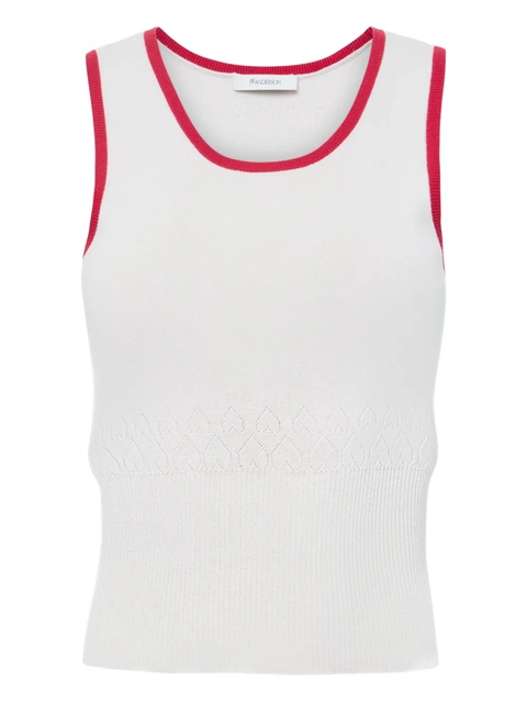 JW Anderson contrasting-trim tank top - White - zdjęcie produktu nr 1