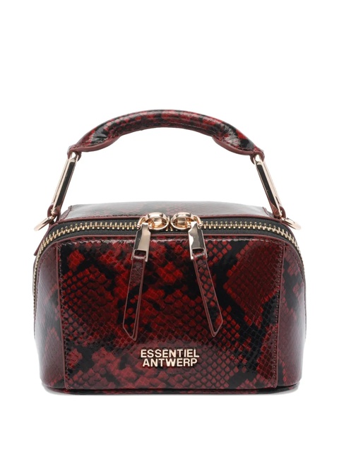 Essentiel Antwerp mini Bobbi snake-print top-handle clutch bag - Red - zdjęcie produktu nr 1