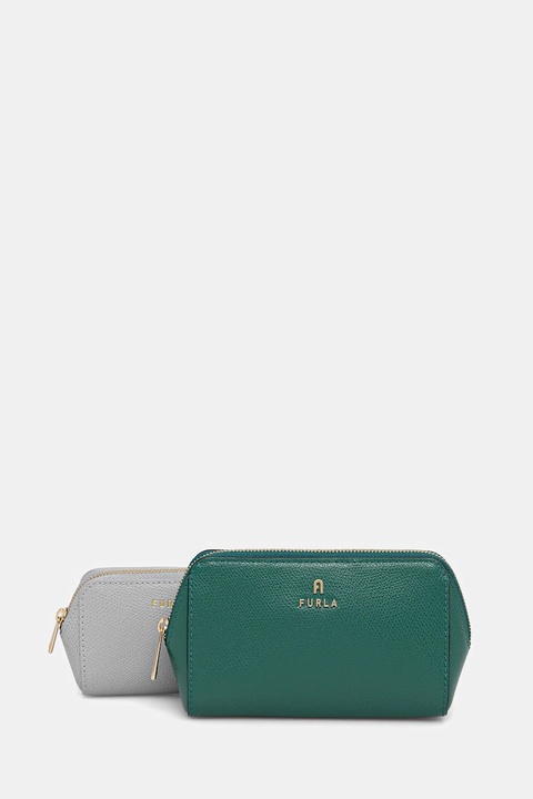 Furla kosmetyczka skórzana 2-pack kolor zielony WE00453.ARE000.4348S - zdjęcie produktu nr 1