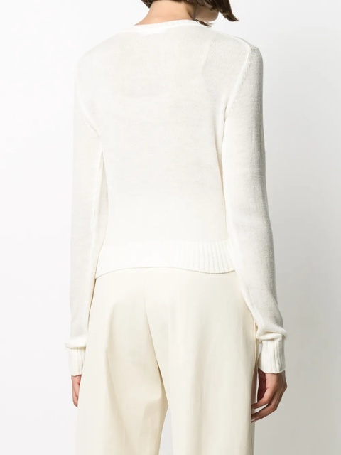 Jil Sander cropped wool knit jumper - White - zdjęcie produktu nr 2