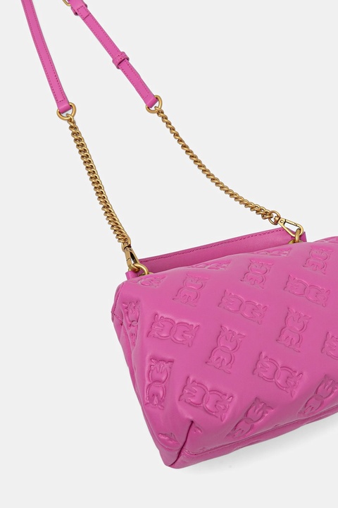 Pinko torebka skórzana kolor różowy 100044 A2JX - zdjęcie produktu nr 2