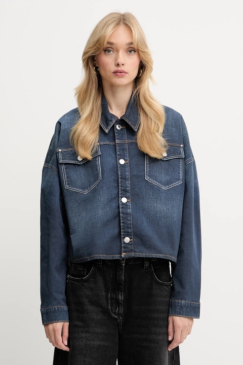 Guess kurtka koszulowa WESTERN kolor granatowy przejściowa oversize W5YN90 D0213 - zdjęcie produktu nr 1