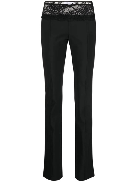 Blumarine lace-detail tapered trousers - Black - zdjęcie produktu nr 1