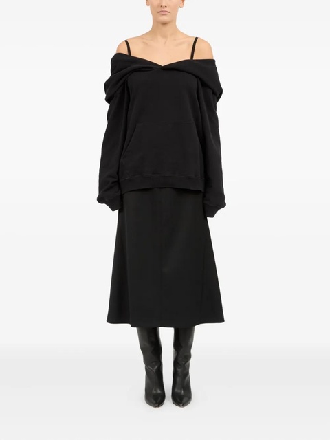 MM6 Maison Margiela off-shoulder cotton sweatshirt - Black - zdjęcie produktu nr 2