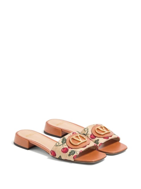 Valentino Garavani 20mm VLogo Signature Cherryfic-motif sandals - Neutrals - zdjęcie produktu nr 2