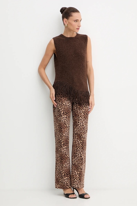 Simona Corsellini kamizelka z dodatkiem wełny damski kolor brązowy A25CPTOO0101 - zdjęcie produktu nr 2