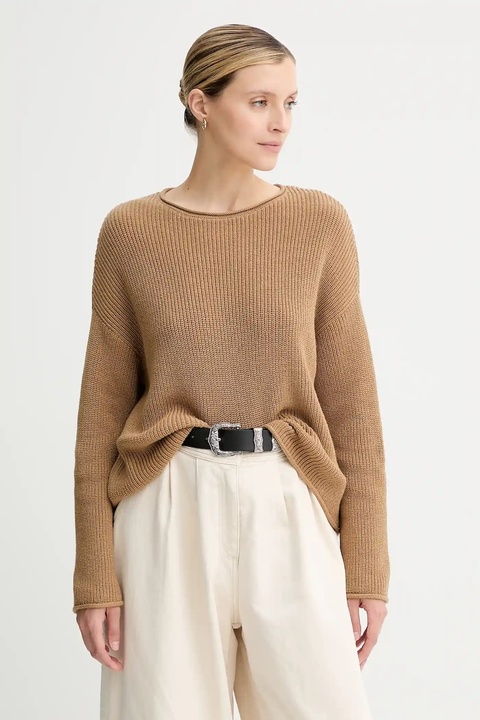 Marc O'Polo sweter bawełniany damski kolor beżowy 508605960171 - zdjęcie produktu nr 1