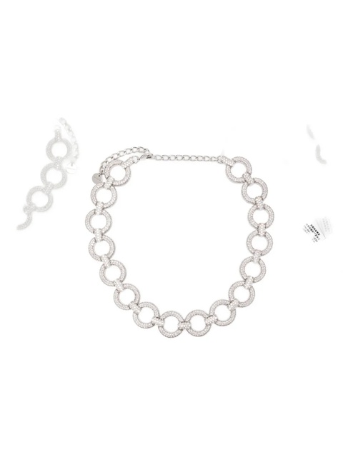 Self-Portrait crystal-embellished necklace - Silver - zdjęcie produktu nr 1