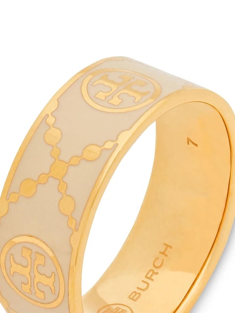 Tory Burch Double T enamel-detail ring - Gold - zdjęcie produktu nr 2