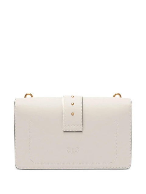 PINKO Classic Love One Simply bird-embellished studded shoulder bag - White - zdjęcie produktu nr 1