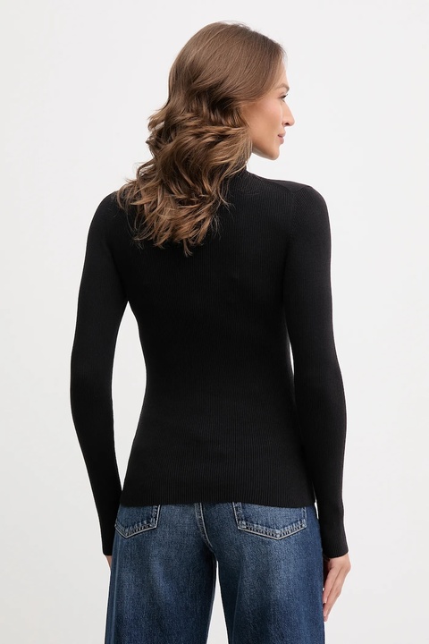 Calvin Klein Jeans sweter damski kolor czarny lekki z golfem LV047D350G - zdjęcie produktu nr 2