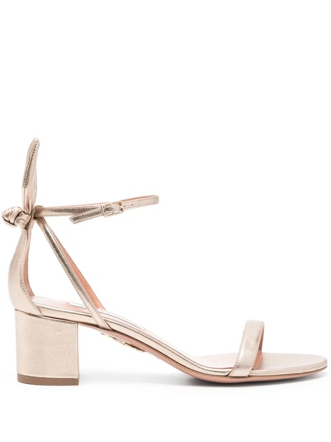 Aquazzura 50mm Bow Tie sandals - Gold - zdjęcie produktu nr 1