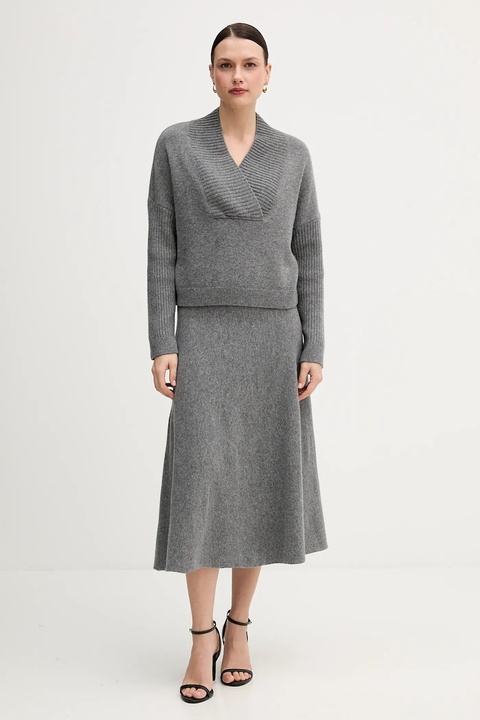 United Colors of Benetton sweter z dodatkiem wełny damski kolor szary 1444D403H - zdjęcie produktu nr 2