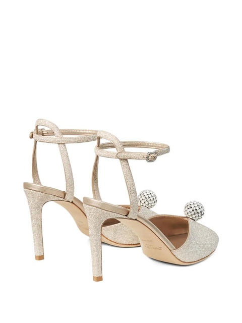 Jimmy Choo 85mm crystal embellished sandals - Gold - zdjęcie produktu nr 2