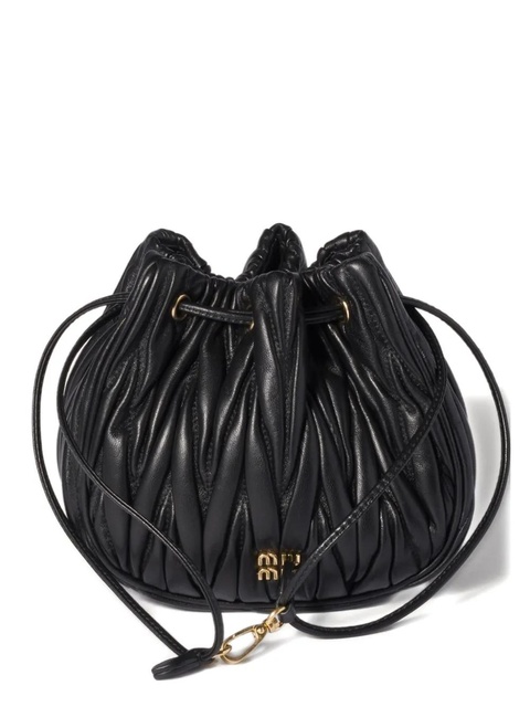 Miu Miu Matelassé nappa leather pouch - Black - zdjęcie produktu nr 1