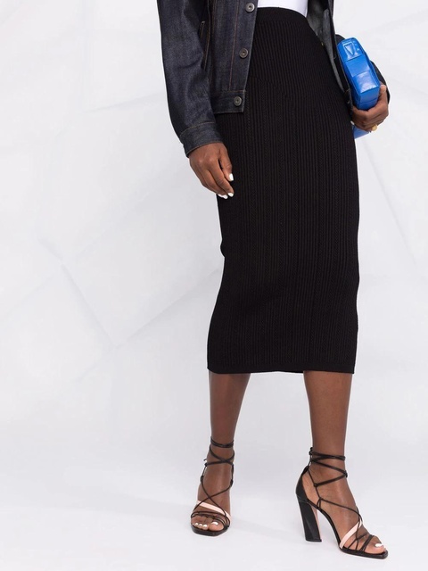 Balmain buttoned knitted midi skirt - Black - zdjęcie produktu nr 2