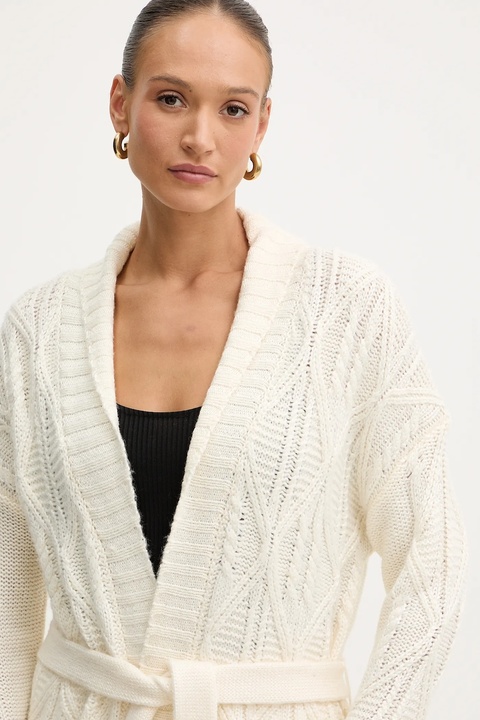 Guess kardigan z dodatkiem wełny NATHALIE damski kolor beżowy W5BR76 Z4152 - zdjęcie produktu nr 1