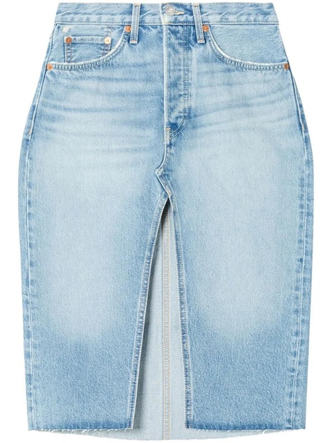 RE/DONE organic cotton midi denim skirt - Blue - zdjęcie produktu nr 1