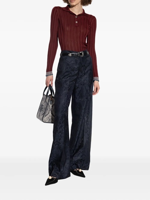ETRO damask-pattern straight trousers - Blue - zdjęcie produktu nr 2