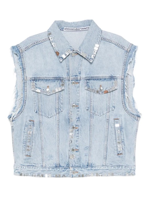 Alexander Wang embellished sleeveless denim jacket - Blue - zdjęcie produktu nr 1