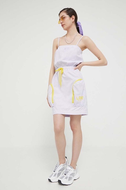 Love Moschino sukienka kolor fioletowy mini prosta - zdjęcie produktu nr 2