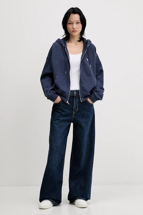 Abercrombie & Fitch bluza damska kolor niebieski z kapturem gładka KI152-5417-200 - zdjęcie produktu nr 2