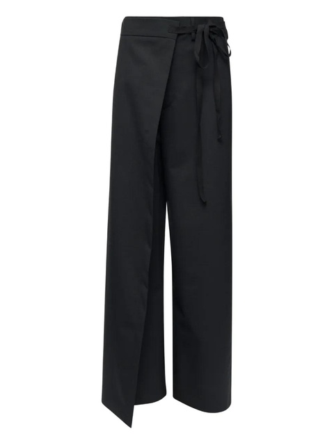 MM6 Maison Margiela tie detail tailored trousers - Black - zdjęcie produktu nr 2