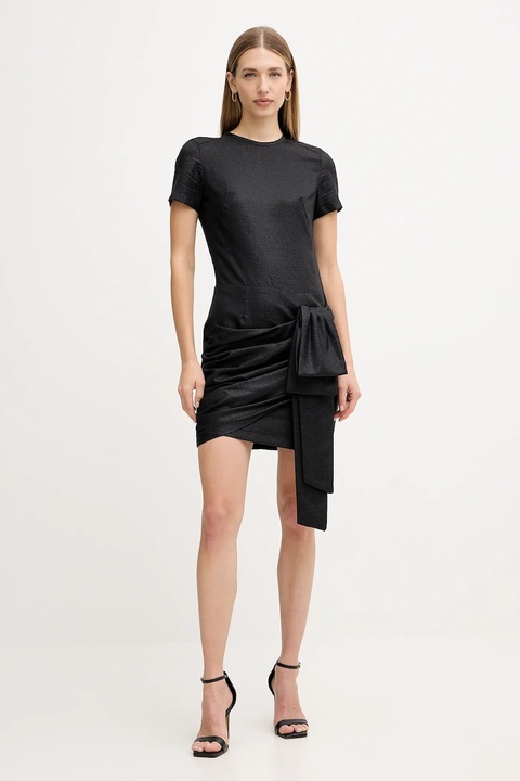 Pinko sukienka z dodatkiem wełny kolor czarny mini dopasowana 106143 A305 - zdjęcie produktu nr 1