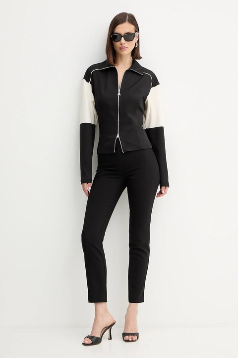 Patrizia Pepe spodnie damskie kolor czarny proste high waist 2P1731 A663 - zdjęcie produktu nr 1