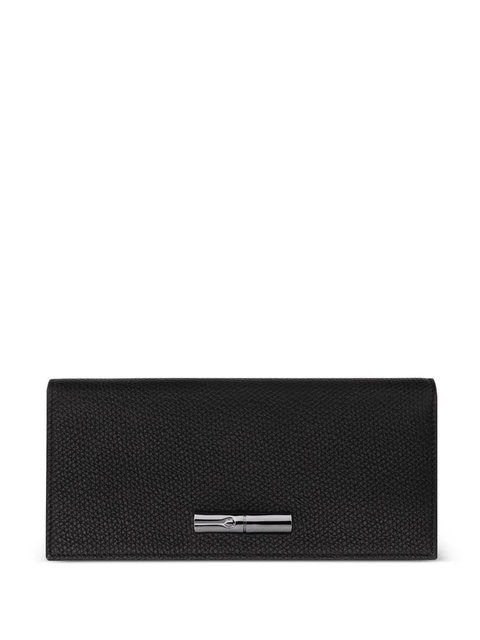 Longchamp Le Roseau textured leather continental wallet - Black - zdjęcie produktu nr 1