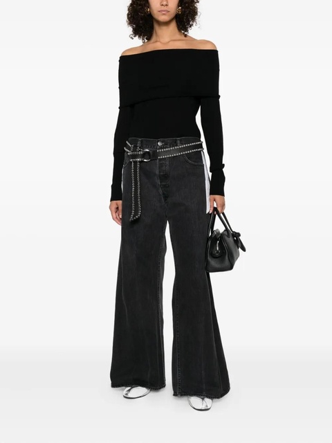 PINKO off-shoulder wool top - Black - zdjęcie produktu nr 2