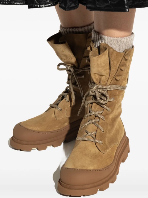Moncler logo-patch suede boots - Brown - zdjęcie produktu nr 2