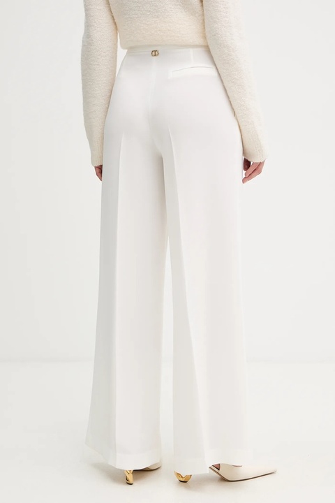 Twinset spodnie damskie kolor beżowy szerokie high waist 252TT2401 - zdjęcie produktu nr 2